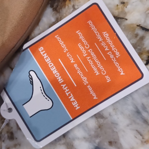 AETREX Rose Gold Rhinestone Toe Strap Arch Support Sandals Size 6 $100 NEW - Picture 2 of 13